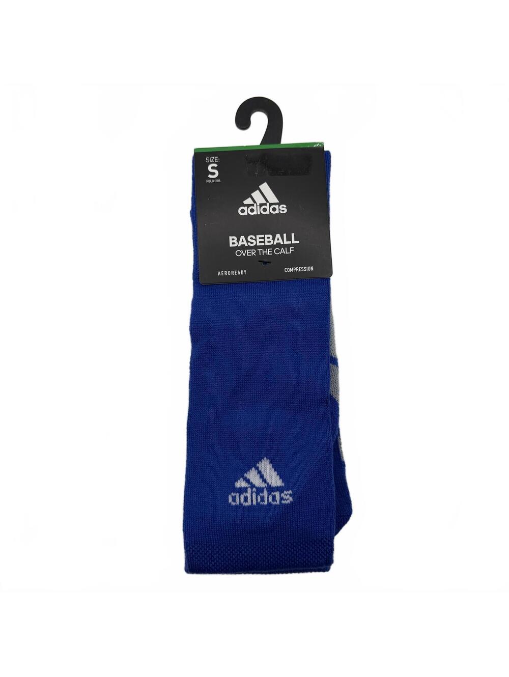 adidas Baseball Over The Calf Compression Sock Blue Gray Size Small S